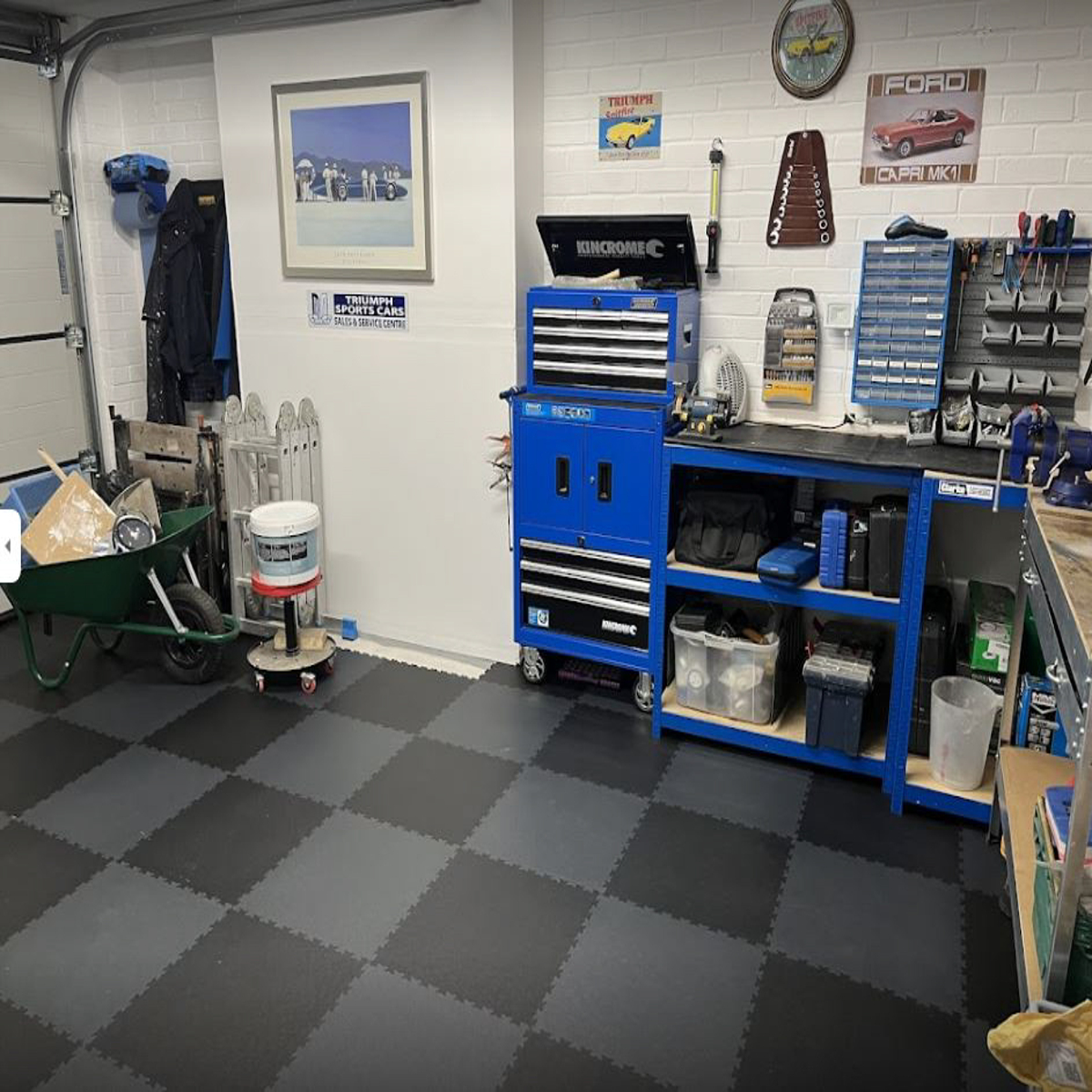 Interlocking Floor Tiles & Ramps Single Garage Pack (45m2 + 12 ramps) Graphite & Black X500/7